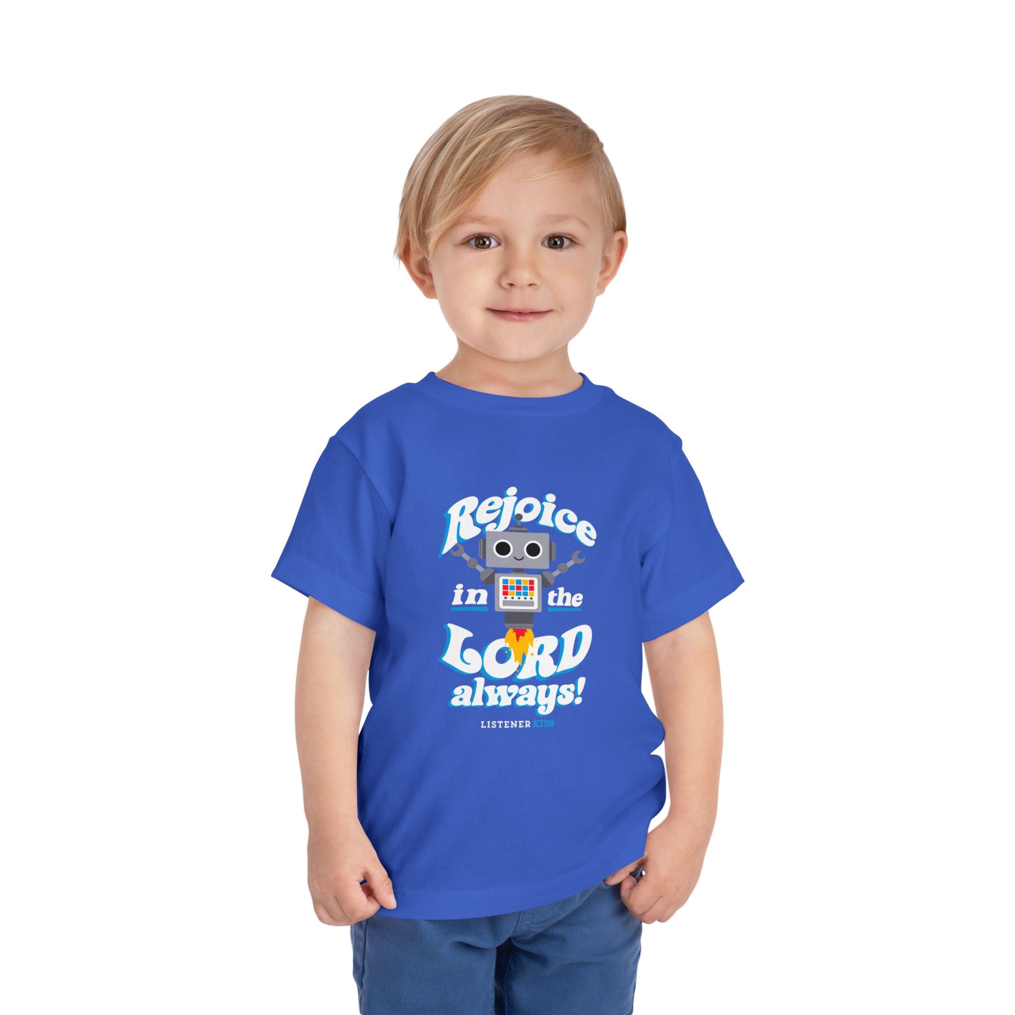 T-SHIRT (Toddler): Rejoice in the Lord - Jett the Robot – Listener